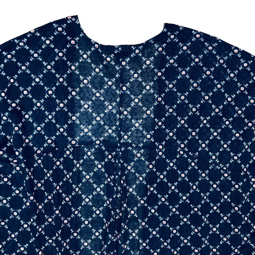 Torrid Blue Coral Floral Open Front Short Sleeve Top Cardigan Sz 3X ⭐️ - Picture 8 of 12